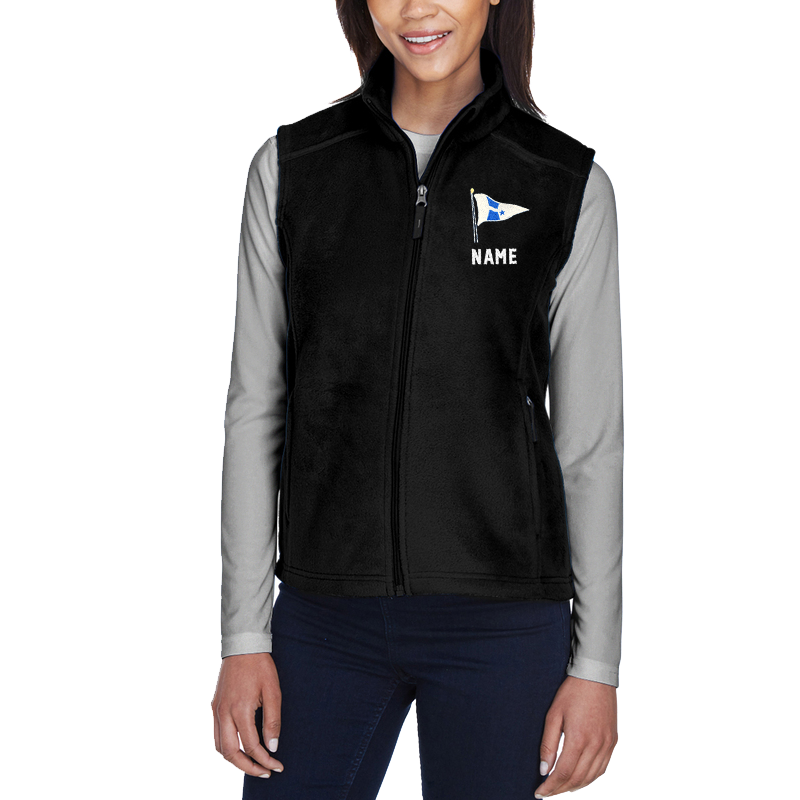 WYC Womens Embroidered Midweight Fleece Vest