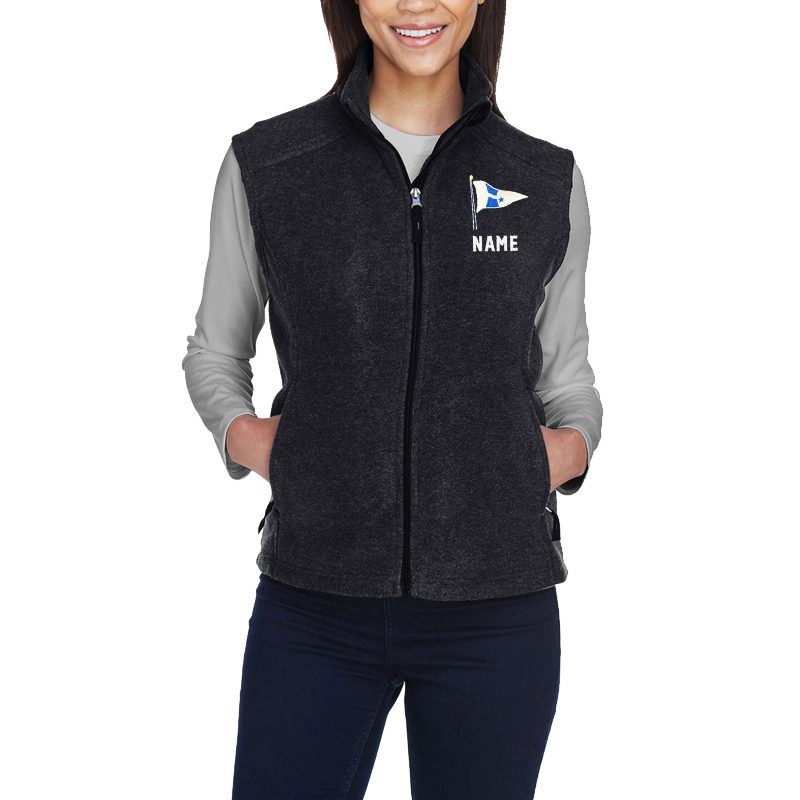 WYC Womens Embroidered Midweight Fleece Vest